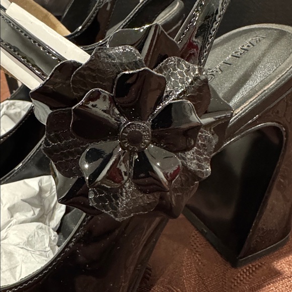 Karl Lagerfeld Elegant Black Slingback Heels. Ladies Size 7 - Picture 7 of 15